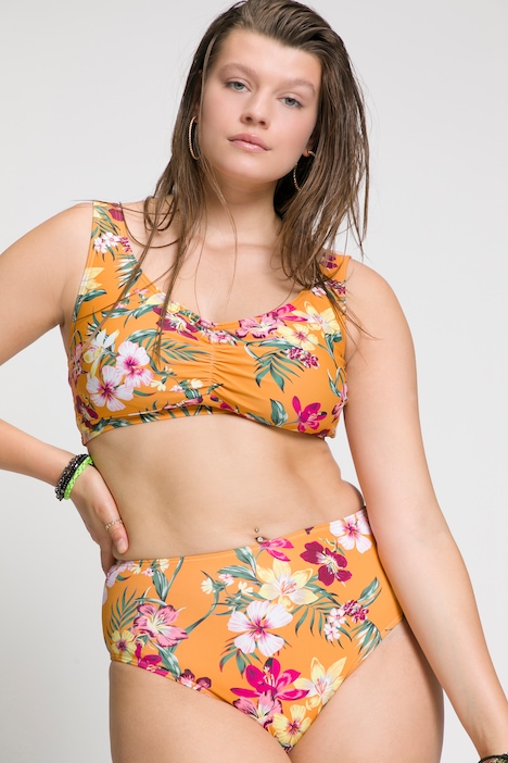 Bikini Slip, High Waist, Tropical Print