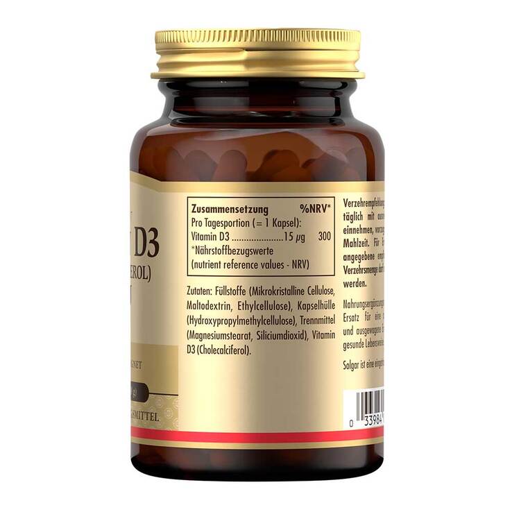 Solgar Vitamin D3 600 I.E. Kapseln, 120 St