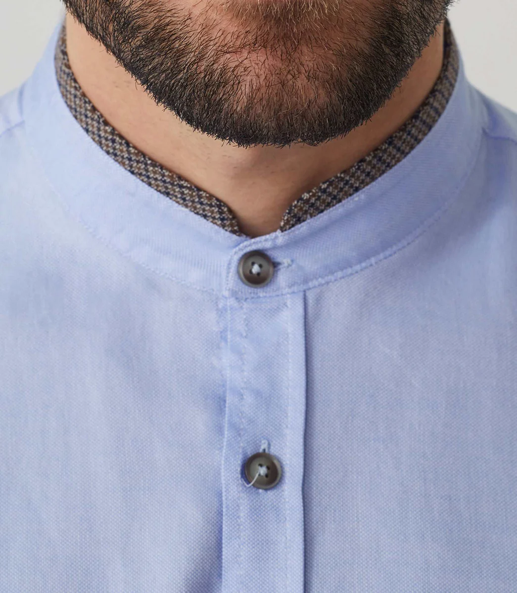 Chemise casual ciel-marron 