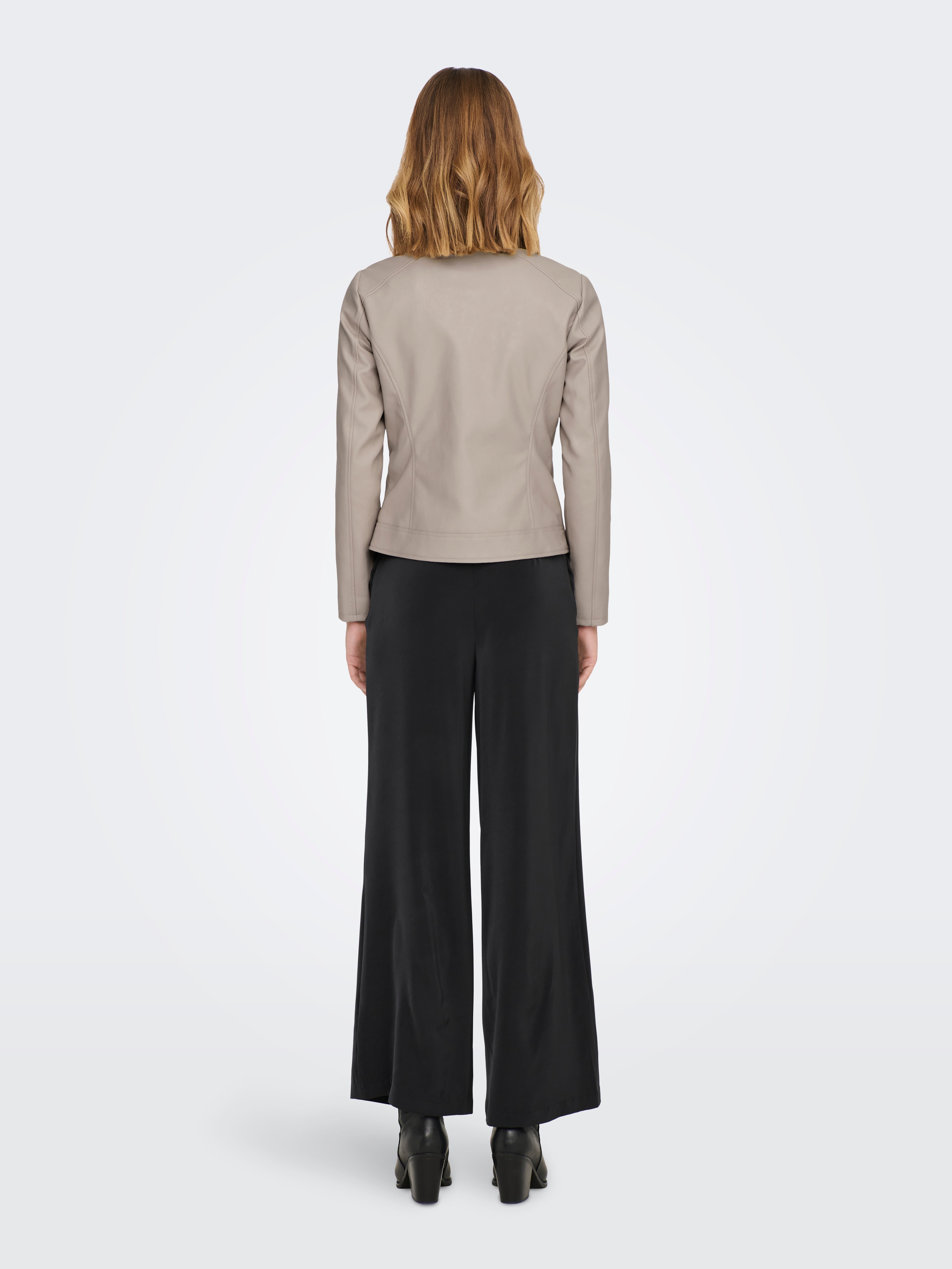 JDYEMILY Kunstlederjacke Chateau Gray