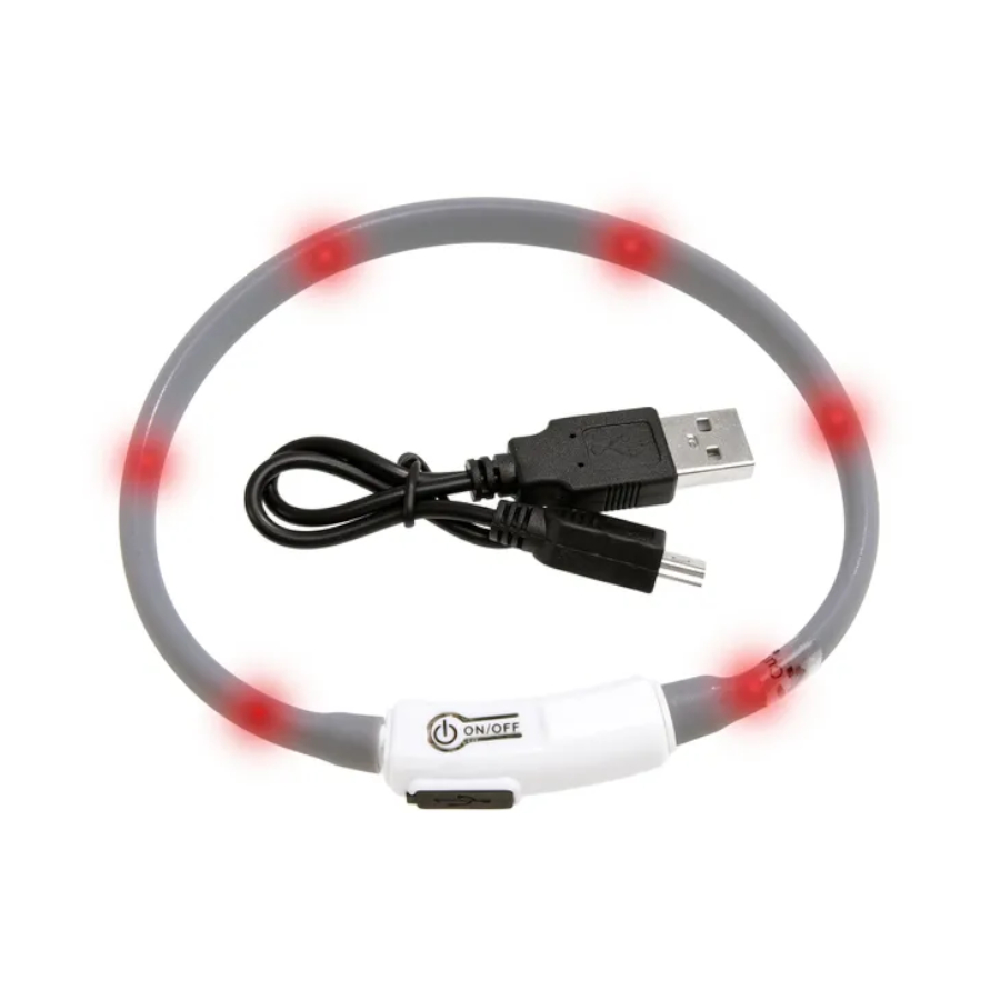Coleira LED Flamingo Visio Light para Cães e Gatos