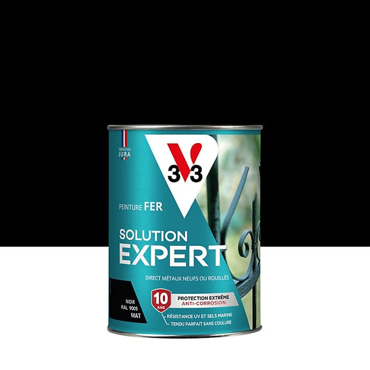 Peinture extérieure fer Solution expert noir mat V33 250ml