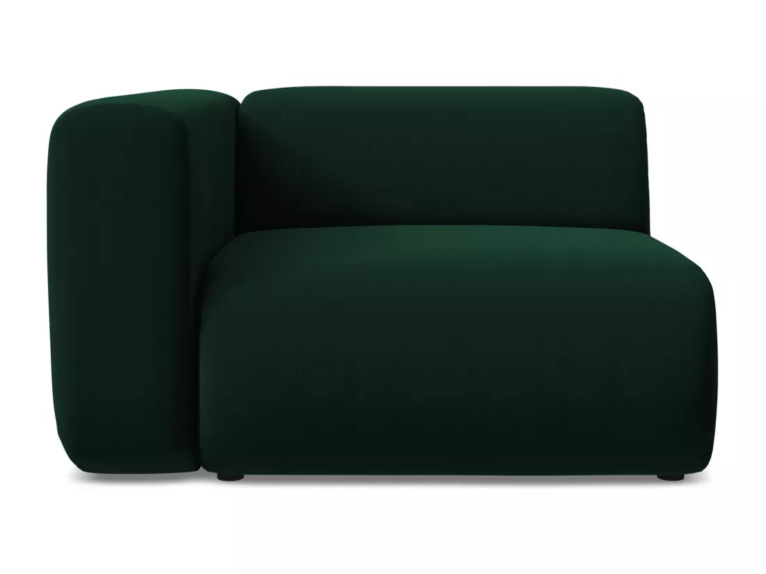 Module avec accoudoirs gauche en velours - bouteille verte - EKAHI