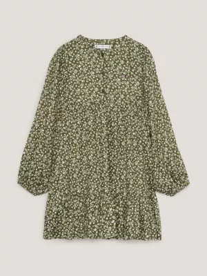 Vestido de camadas solto com estampa floral