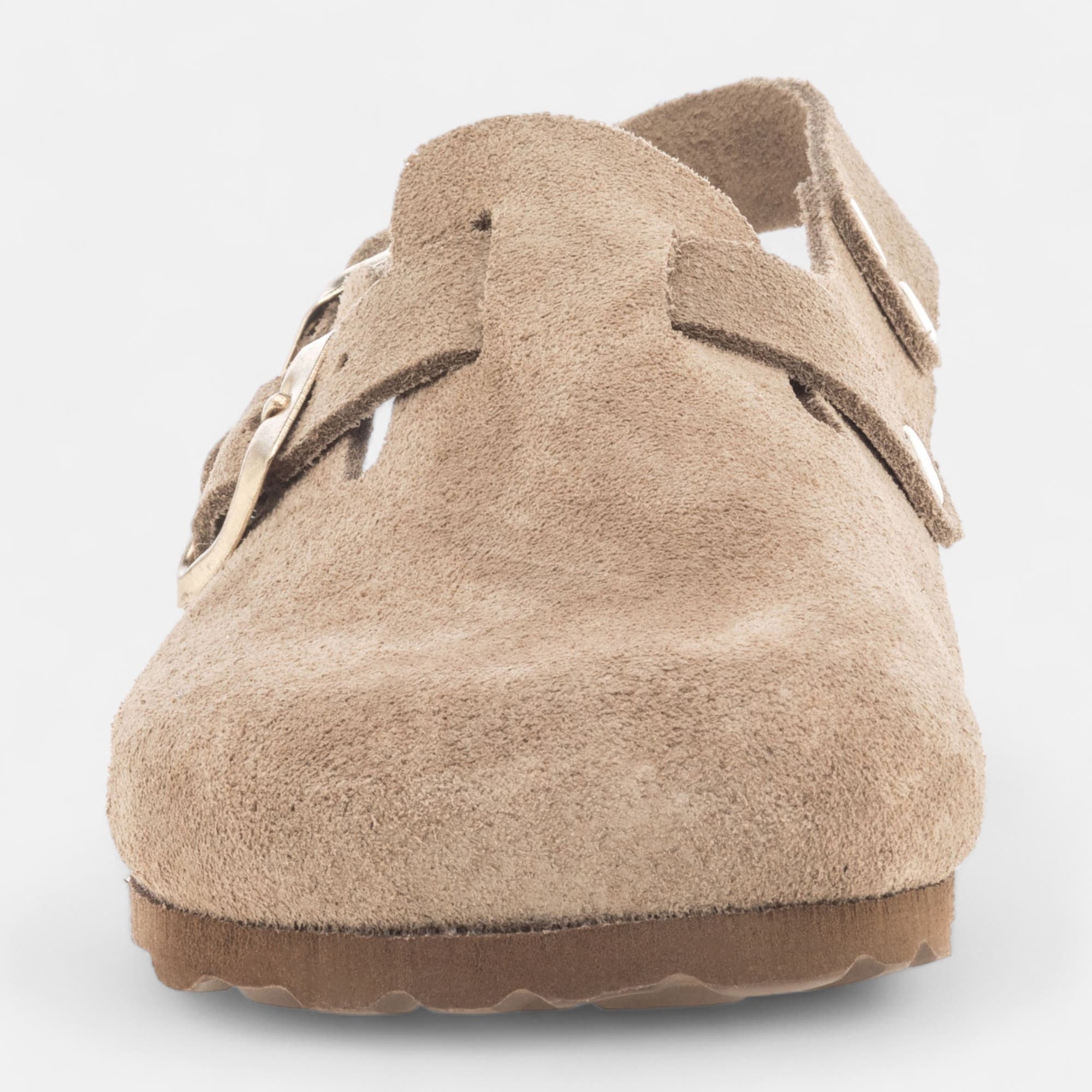 Sabots Fille en cuir taupe