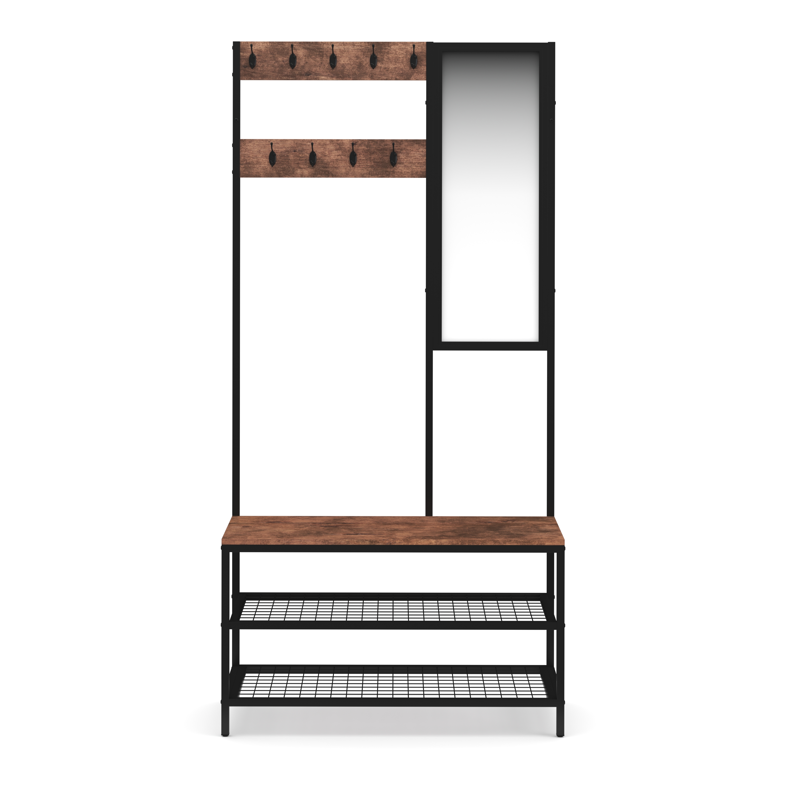 Garderobe Schuhregal mit Spiegel Vintage BONITA 90 x 185 cm