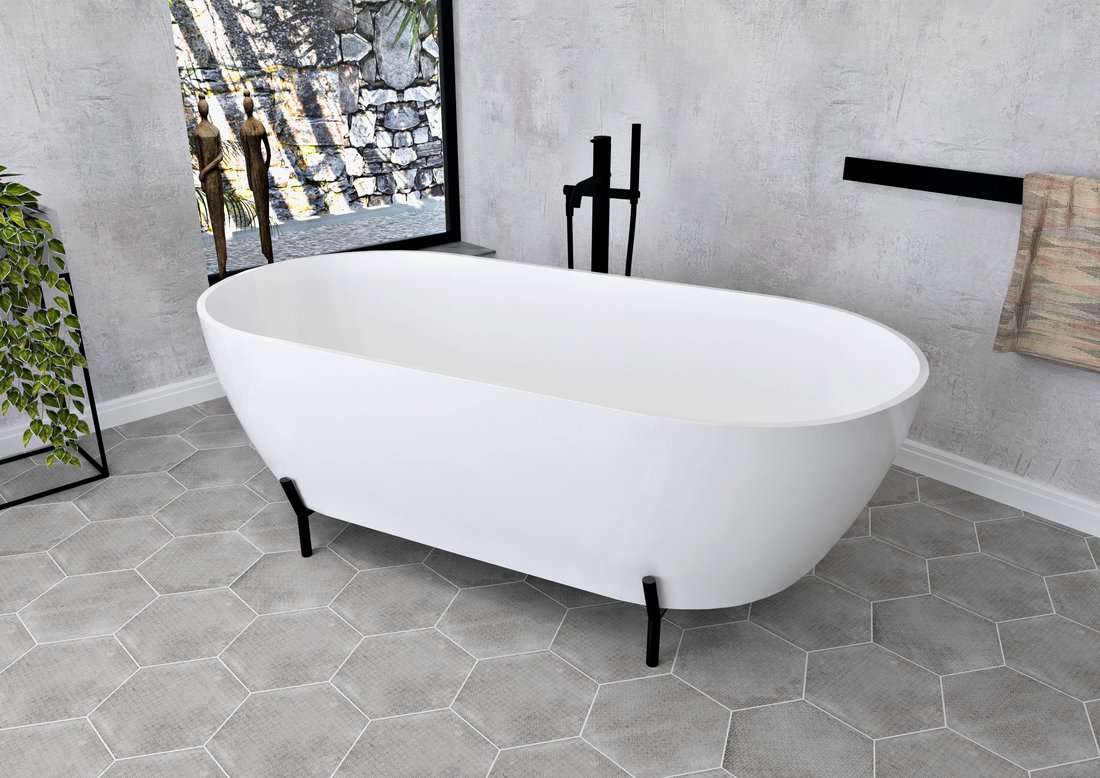 Polysan Reduta badpoten frame 170x80cm zwart mat