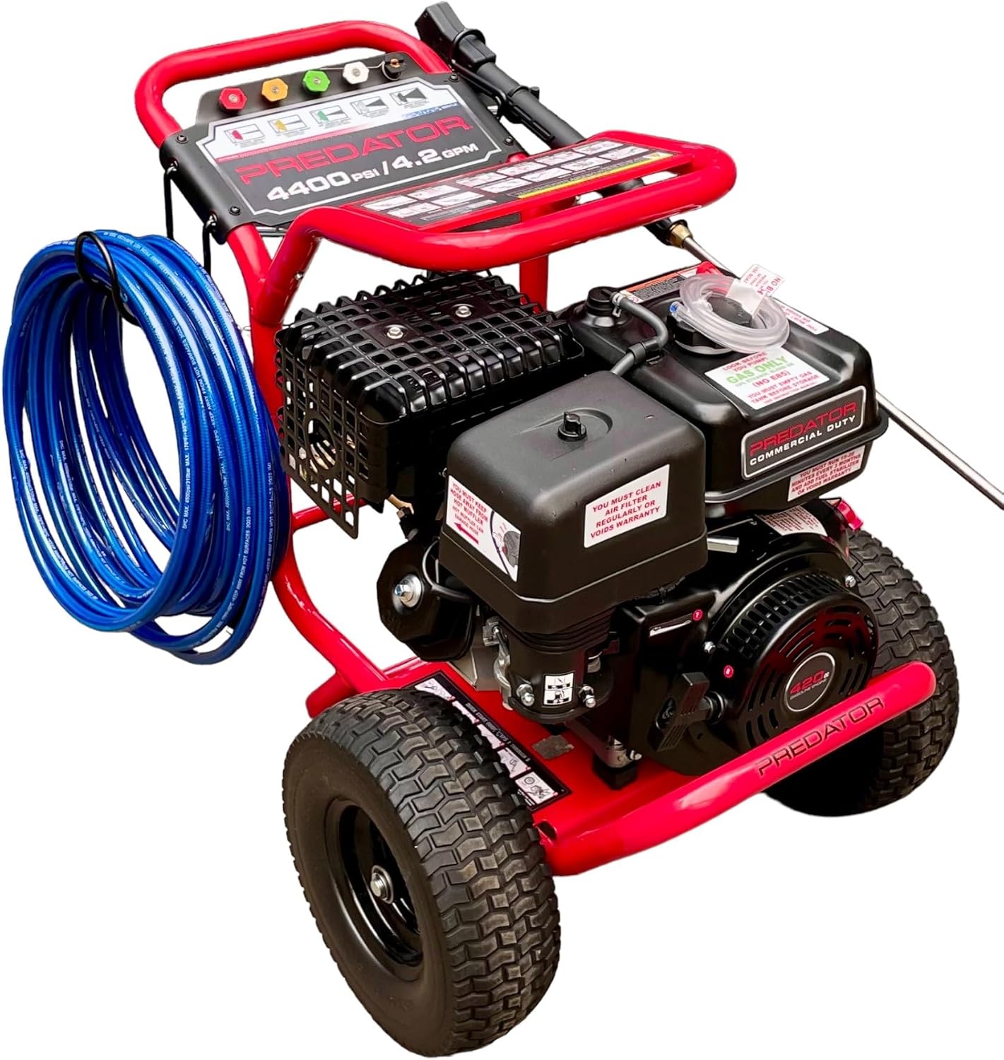 Predator Benzin-Hochdruckreiniger 13PS Flächenreiniger 420cm³ mit 300 bar Annovi reverberi RSV-4G44 Triplex Keramik - Hochdruckpumpe Steinreiniger Industriereiniger