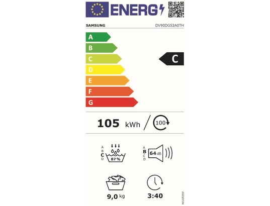 SAMSUNG - Sèche-linge pompe à chaleur DV90DG52A0TH