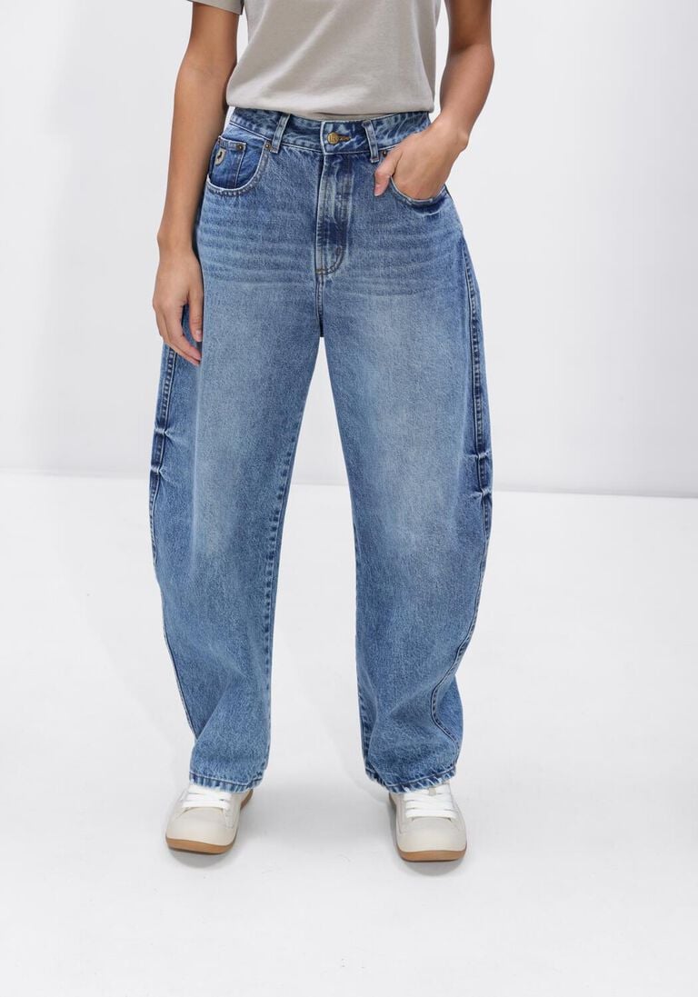 donkerblauwe lois jeans mom jeans dali