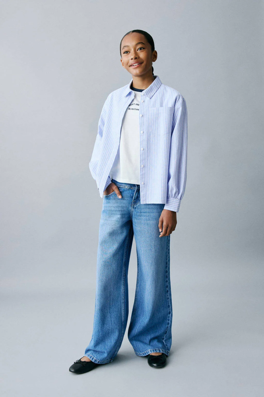 Mango Kids blouse lichtblauw
