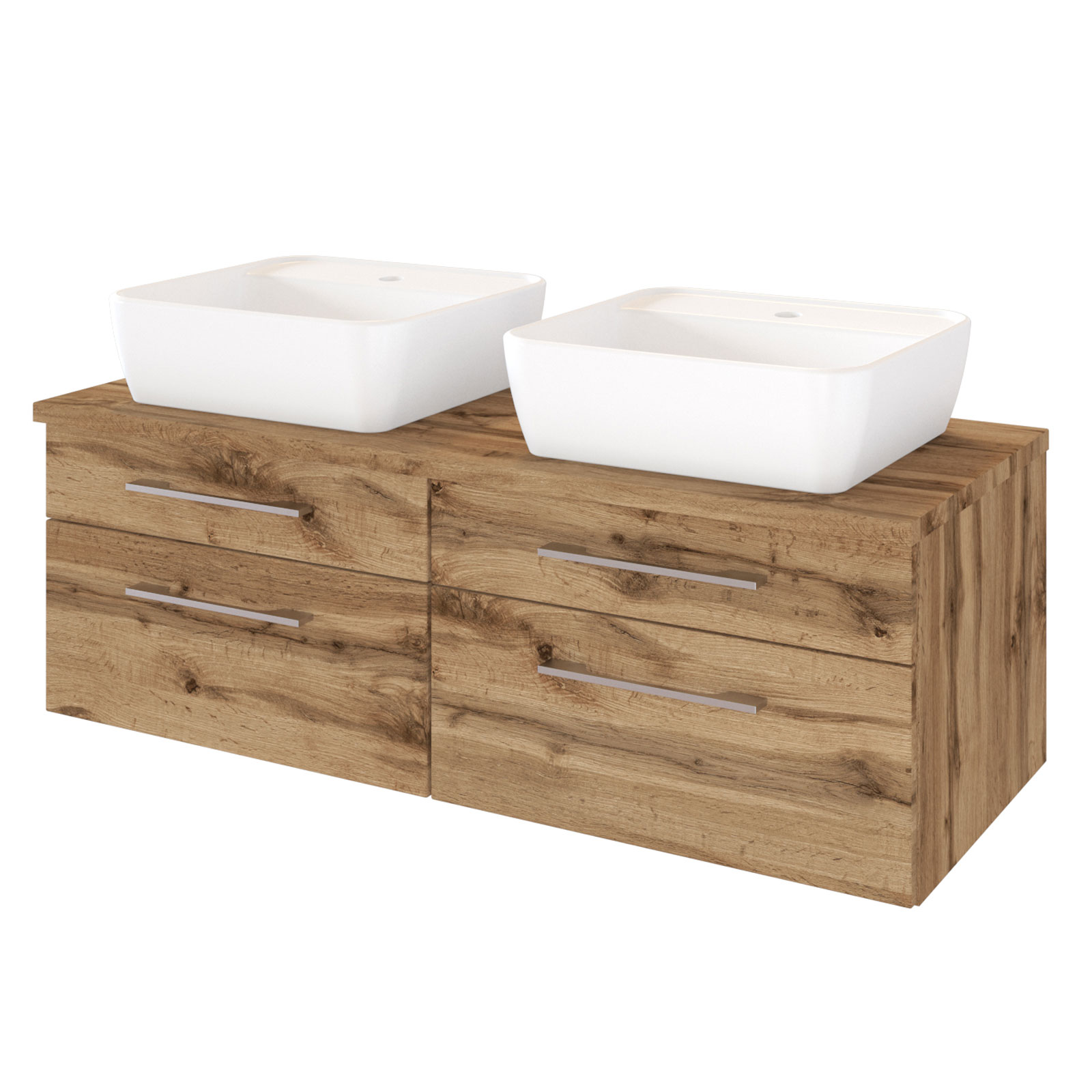 3-teiliges Badmöbel-SetDAVOS - Wotaneiche - 120 cm breit