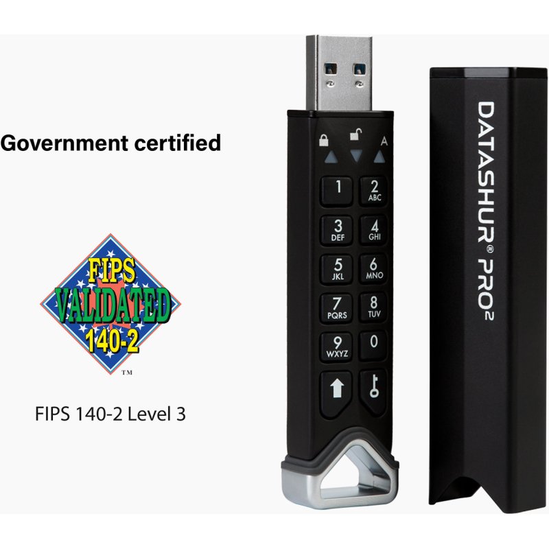 iStorage datAshur PRO2 lecteur USB flash 512 Go USB Type-A 3.2 Gen 1 (3.1 Gen 1) Noir