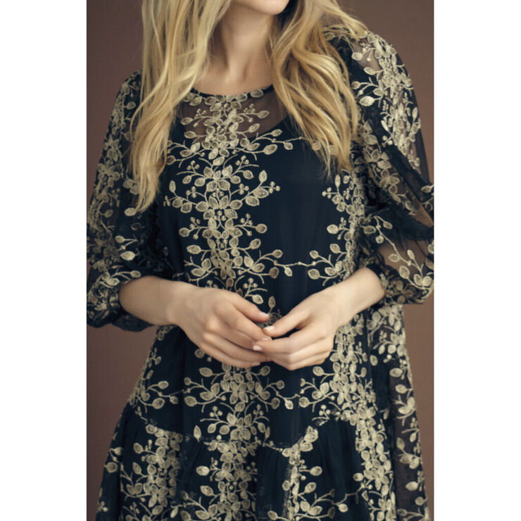 A-VIEW Fuschia new dress Black/gold