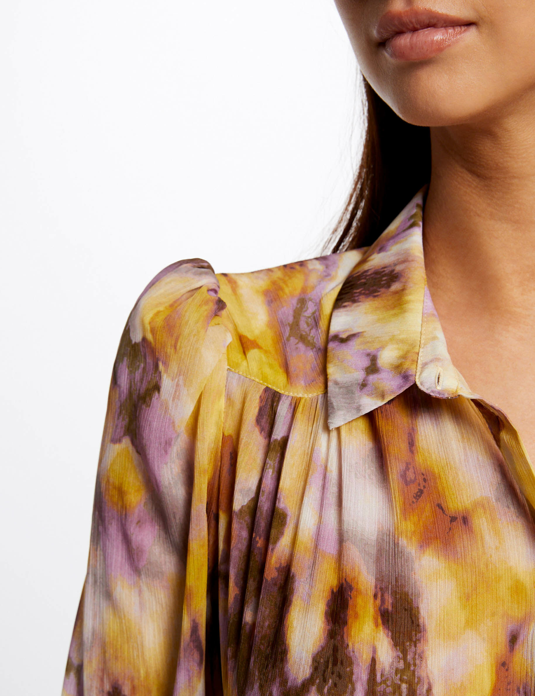 Chemise manches 3/4 imprimé abstrait multico femme - multico