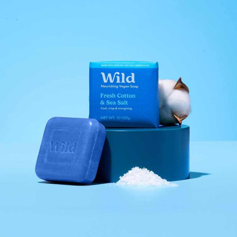 Wild Nourishing Vegan Soap Fresh Cotton & Sea Salt 100g