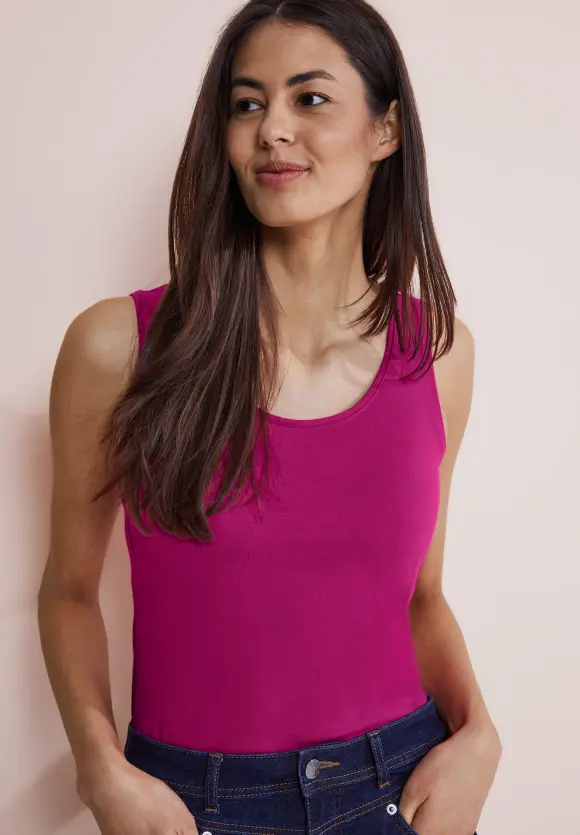 Basic Top in Unifarbe - magnolia pink