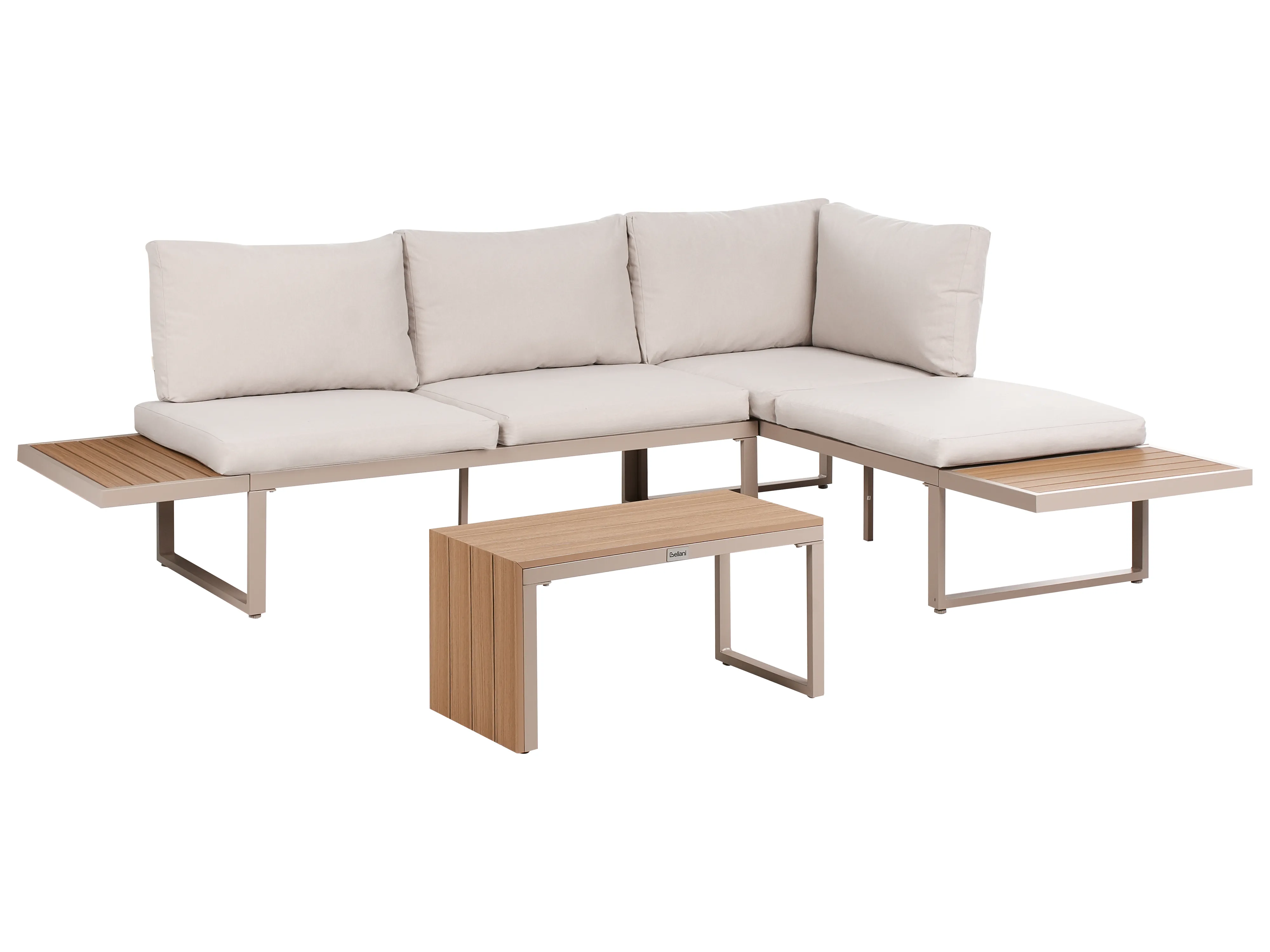 Tuin hoekloungeset met tafel 4-zits PIENZA rechtszijdig modulair Lichtbruin/beige