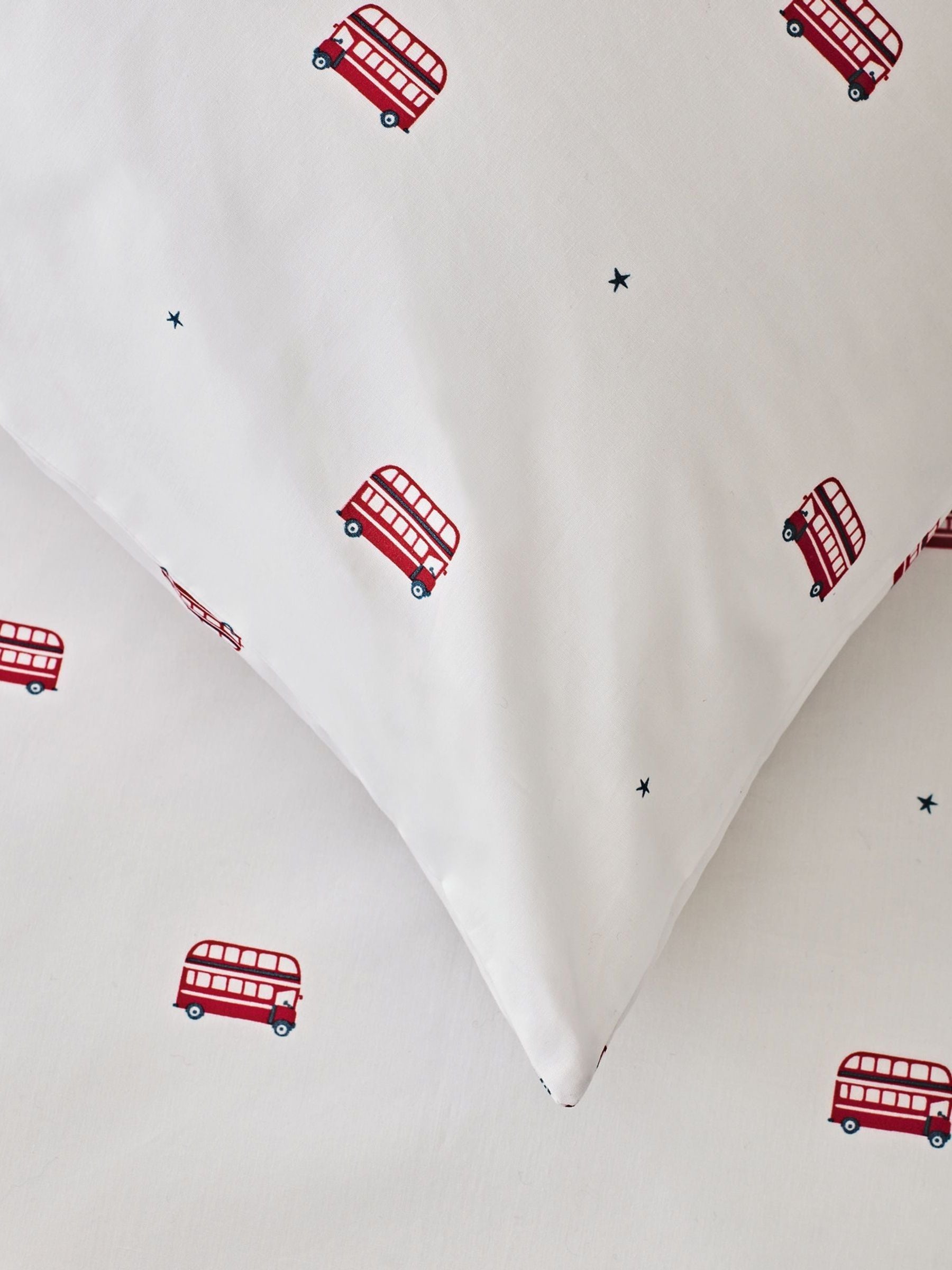 The White Company London Bus eenpersoons 100% katoenen kussensloop en Dekbedovertrekset
