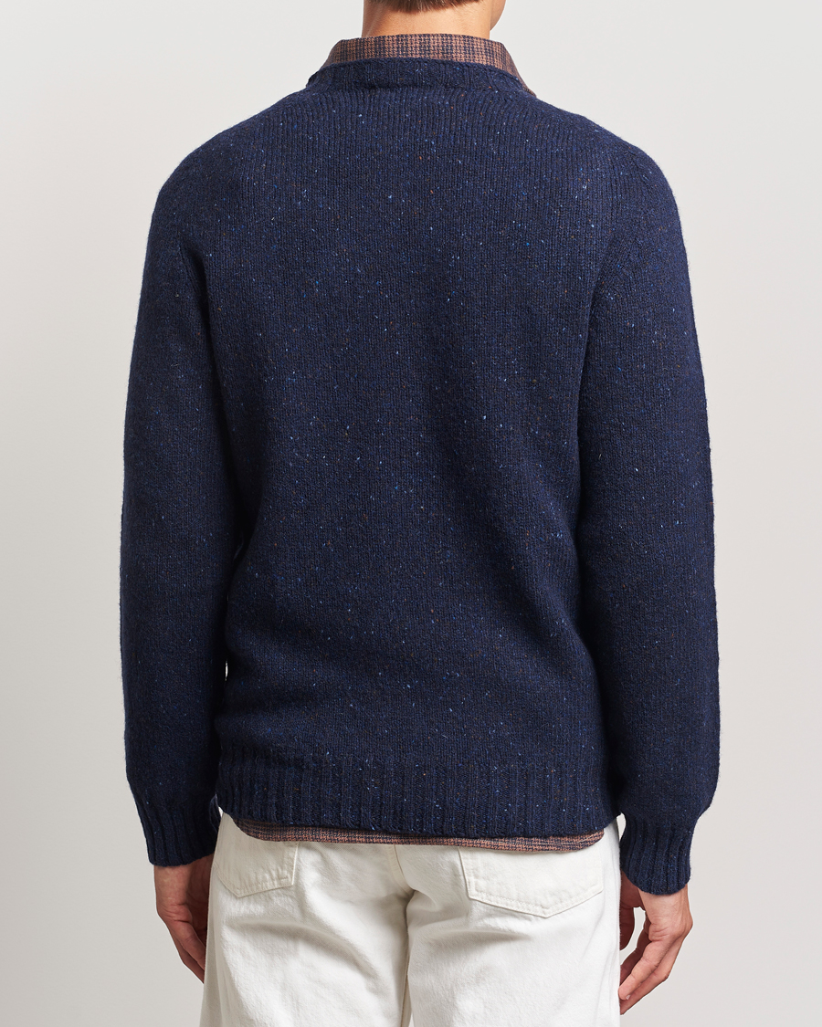Harley Of Scotland Donegal Wool Crewneck Jura Blue