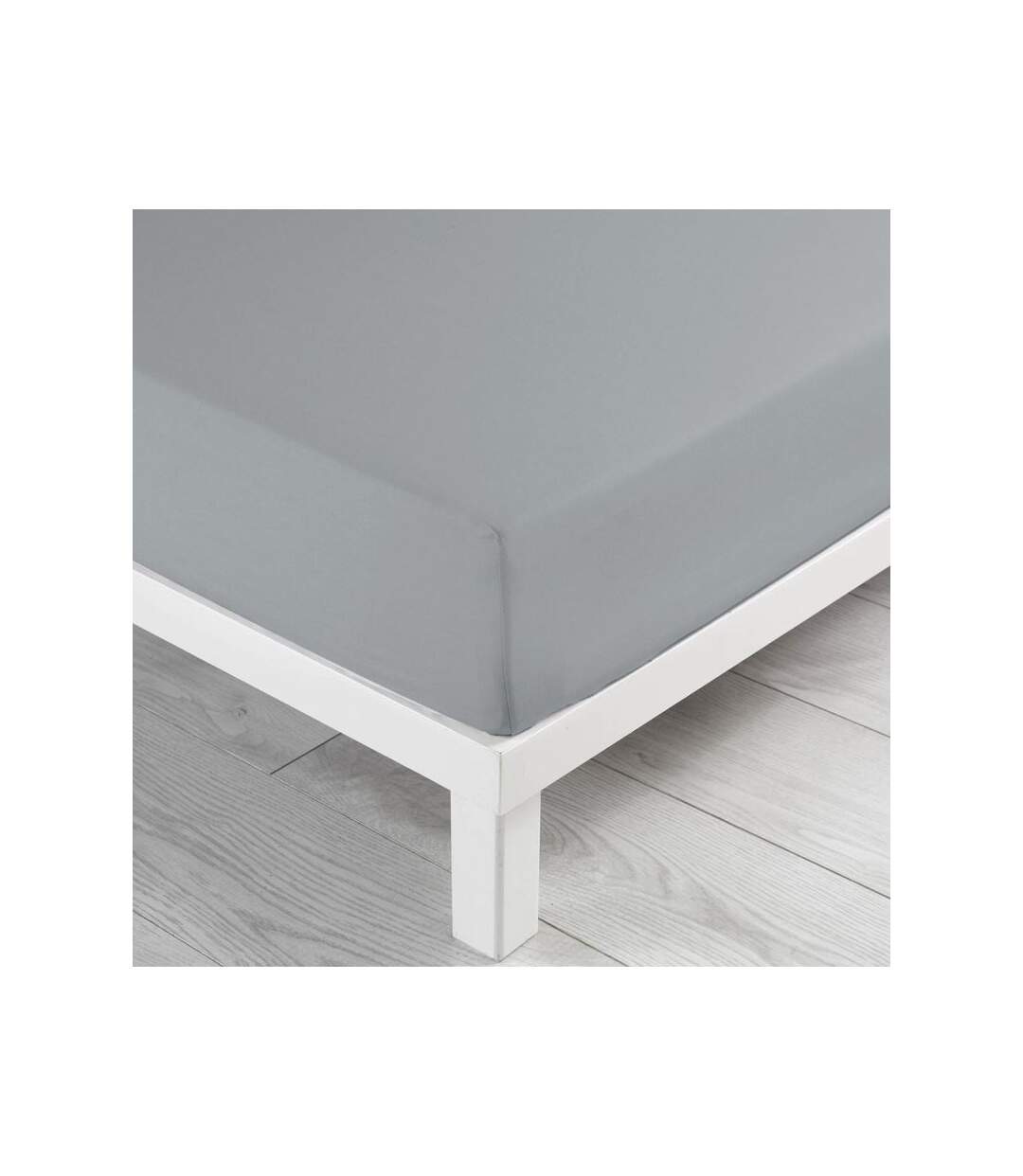 Drap Housse Lina 90x190cm Gris Galet