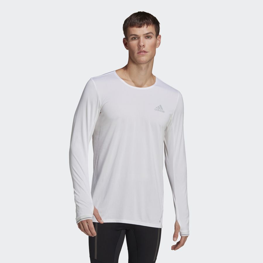 adidas T-Shirt Manches Longues Fast - Blanc