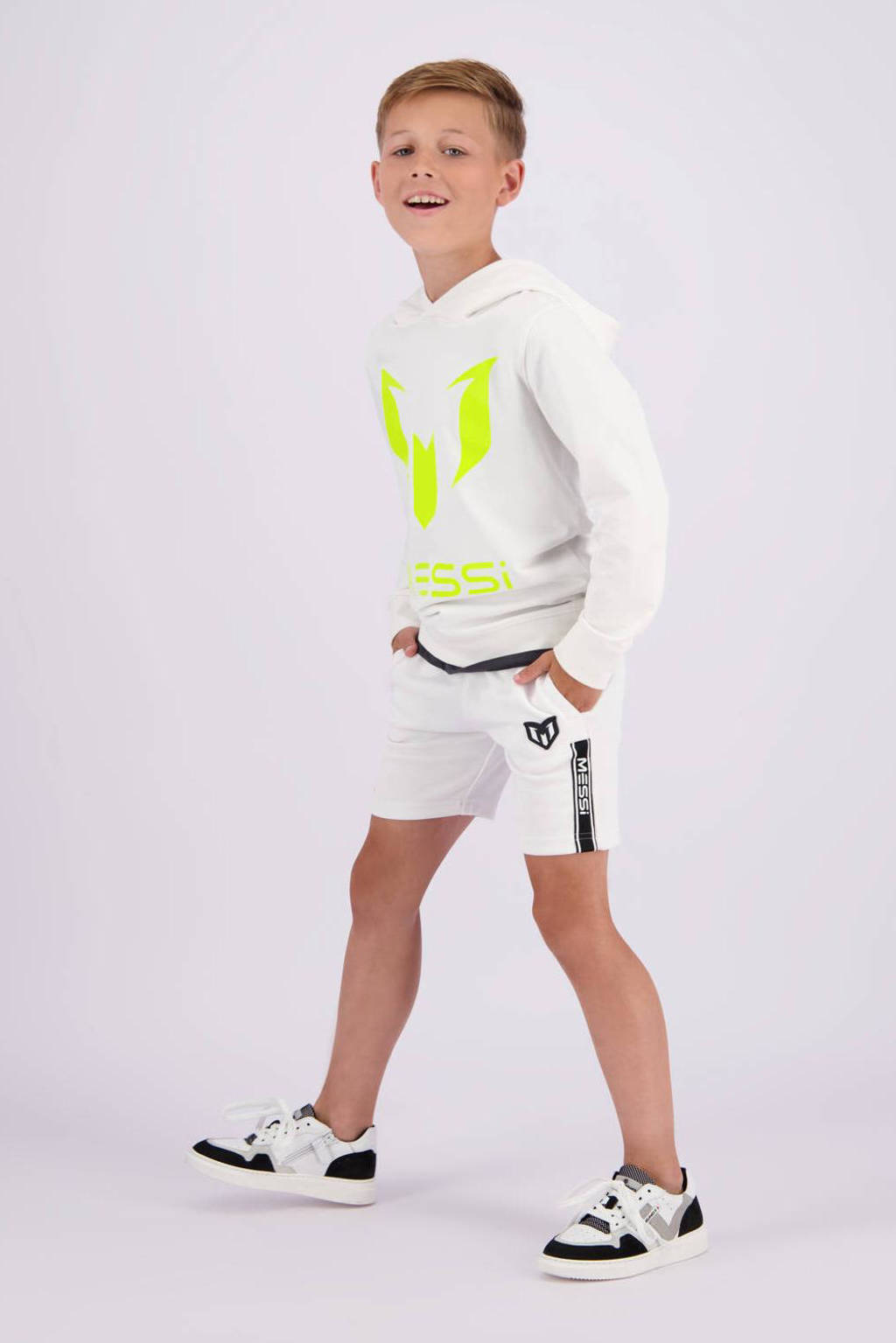 Vingino hoodie met logo wit/geel