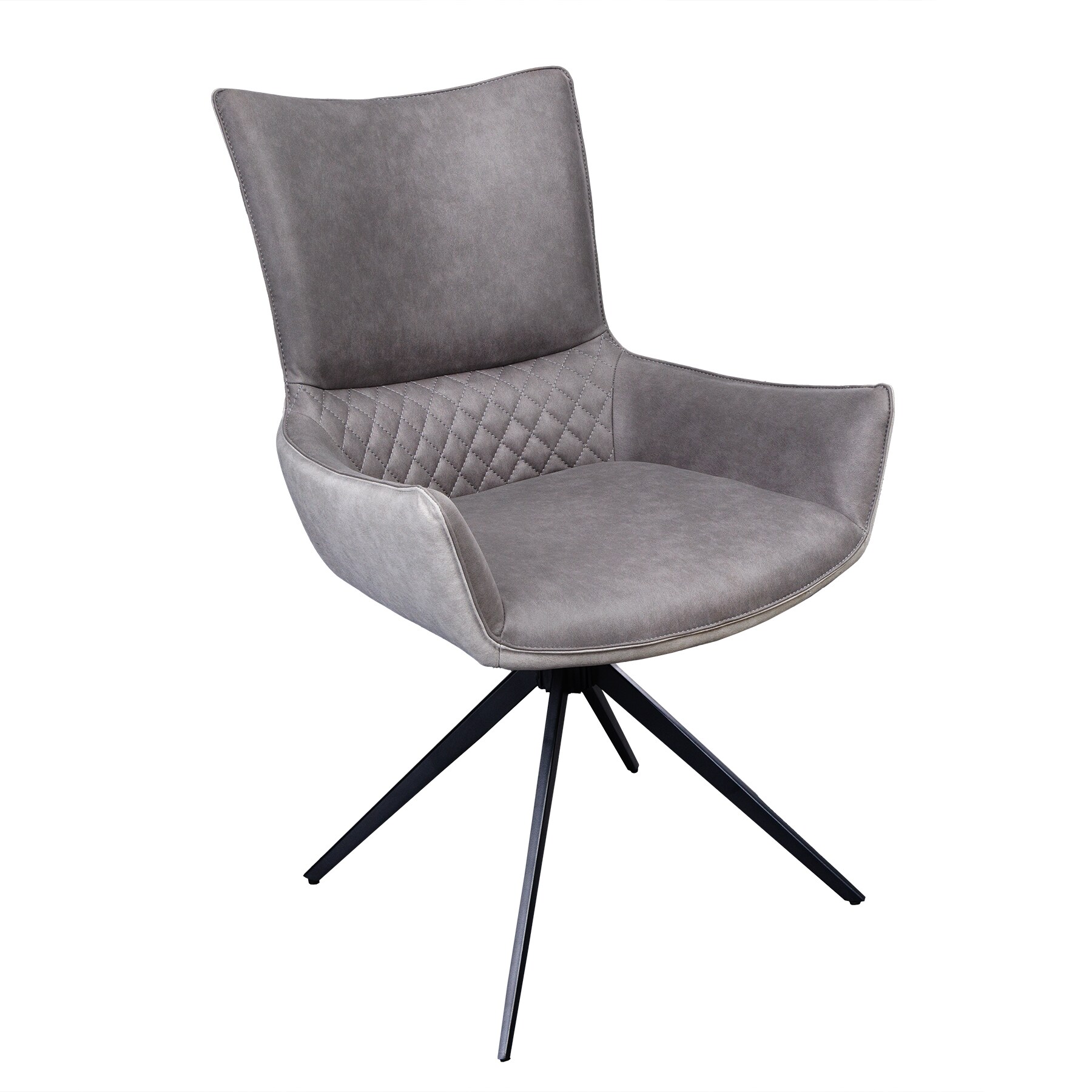 riess-ambiente Stuhl ALPINE - drehbar grau hellgrau Armlehnen schwarze Metallbeine Microfaser