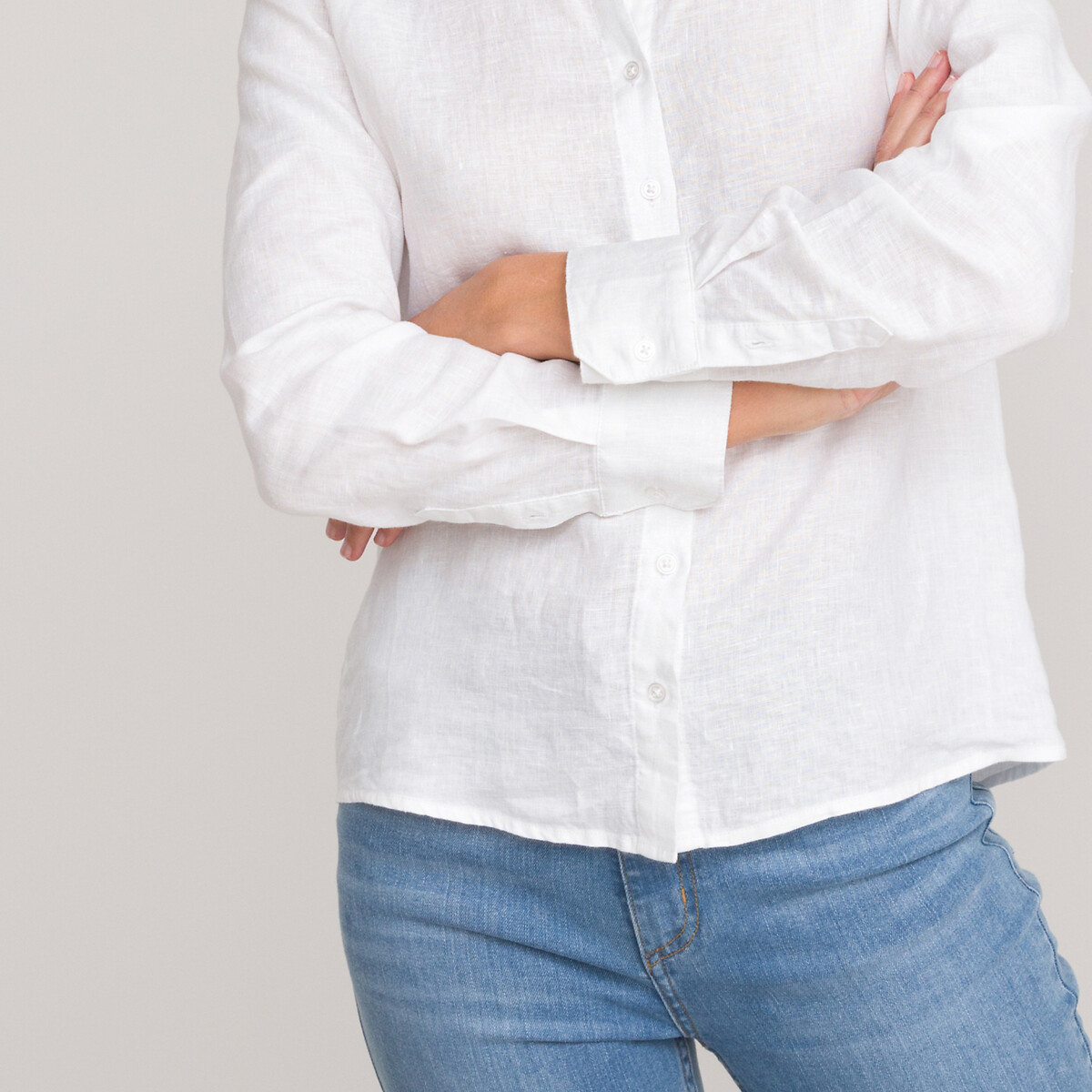 COLEÇÕES LA REDOUTE<br>Camisa de linho de manga comprida
