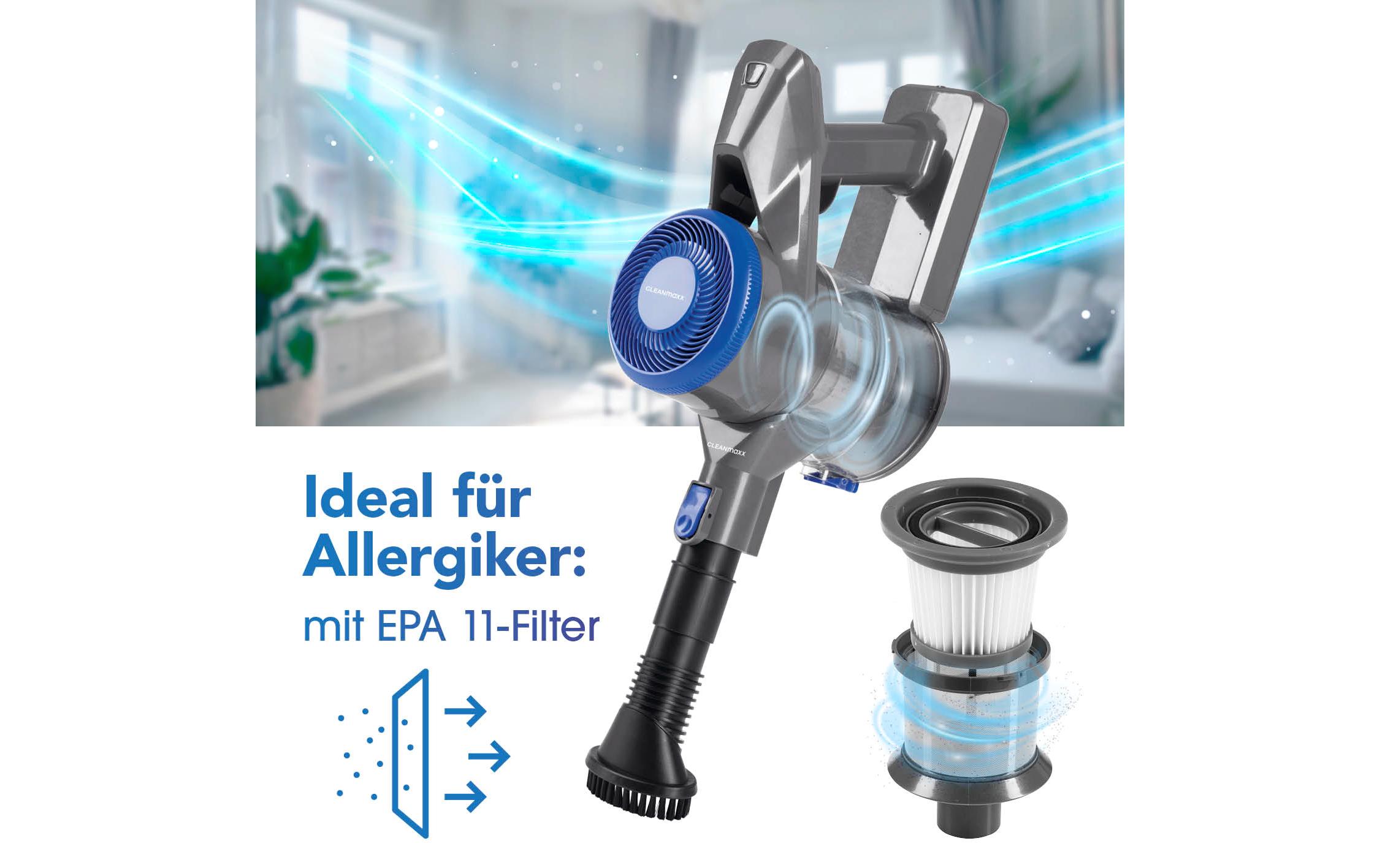 Akku-Hand- und Stielsauger Anthrazit/BlauKabelloser Akkusauger