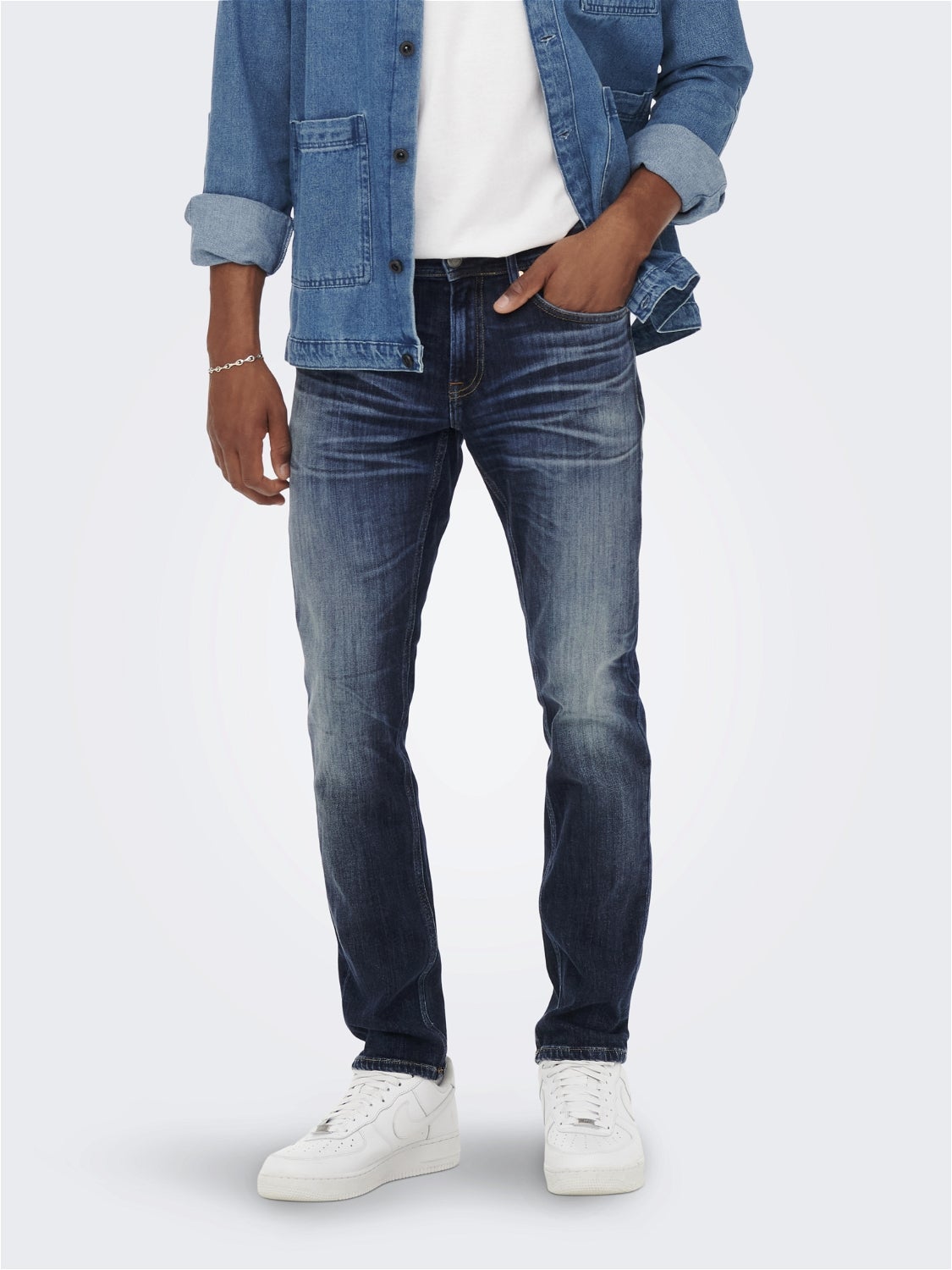 ONSWEFT Mittlere Taille Normal geschnitten Jeans Blue Denim