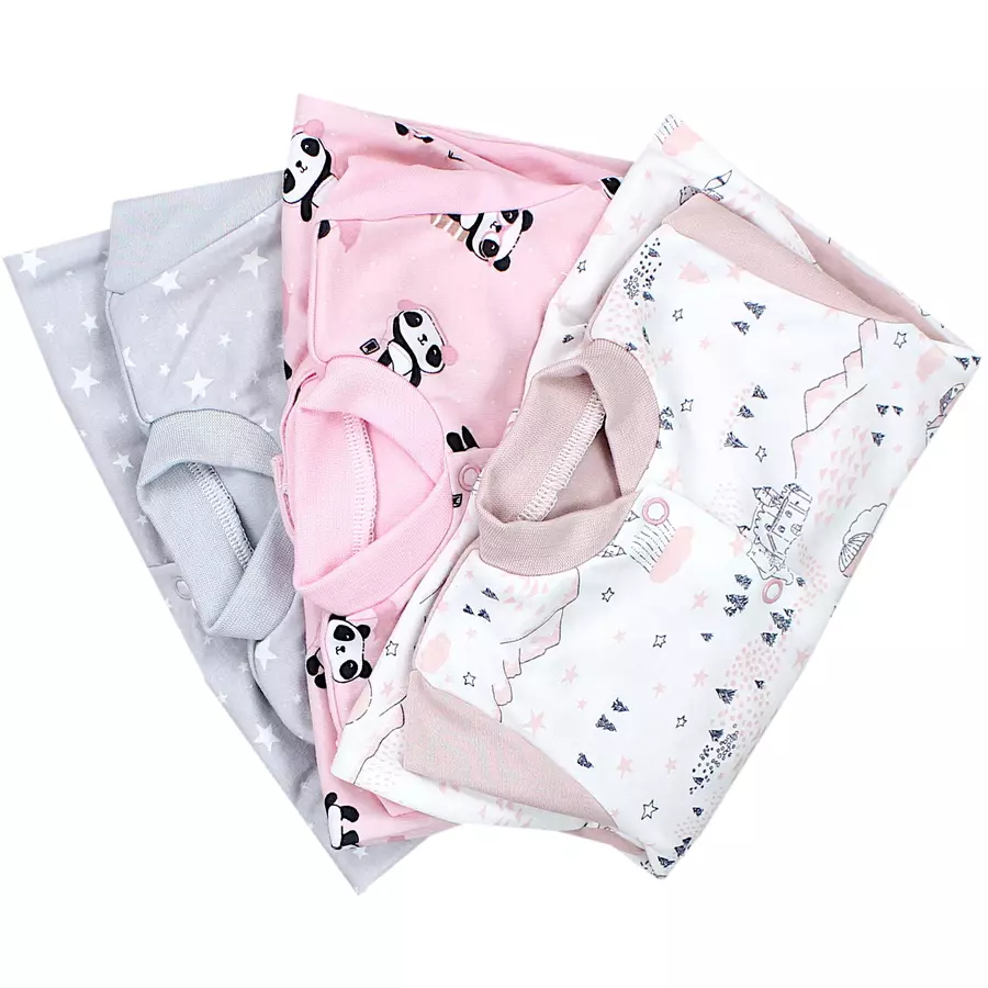 TupTam Baby Mädchen Schlafstrampler mit Fuß 3er Pack graurosa