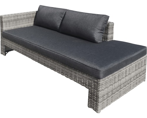 Garden Place Chicago 4-persoons tuinmeubelset, 4-delig, inclusief 2 bijzettafels (89 x 56 x 30 cm en 99 x 41 x 56 cm), grijs polyrotan, inclusief zitkussens