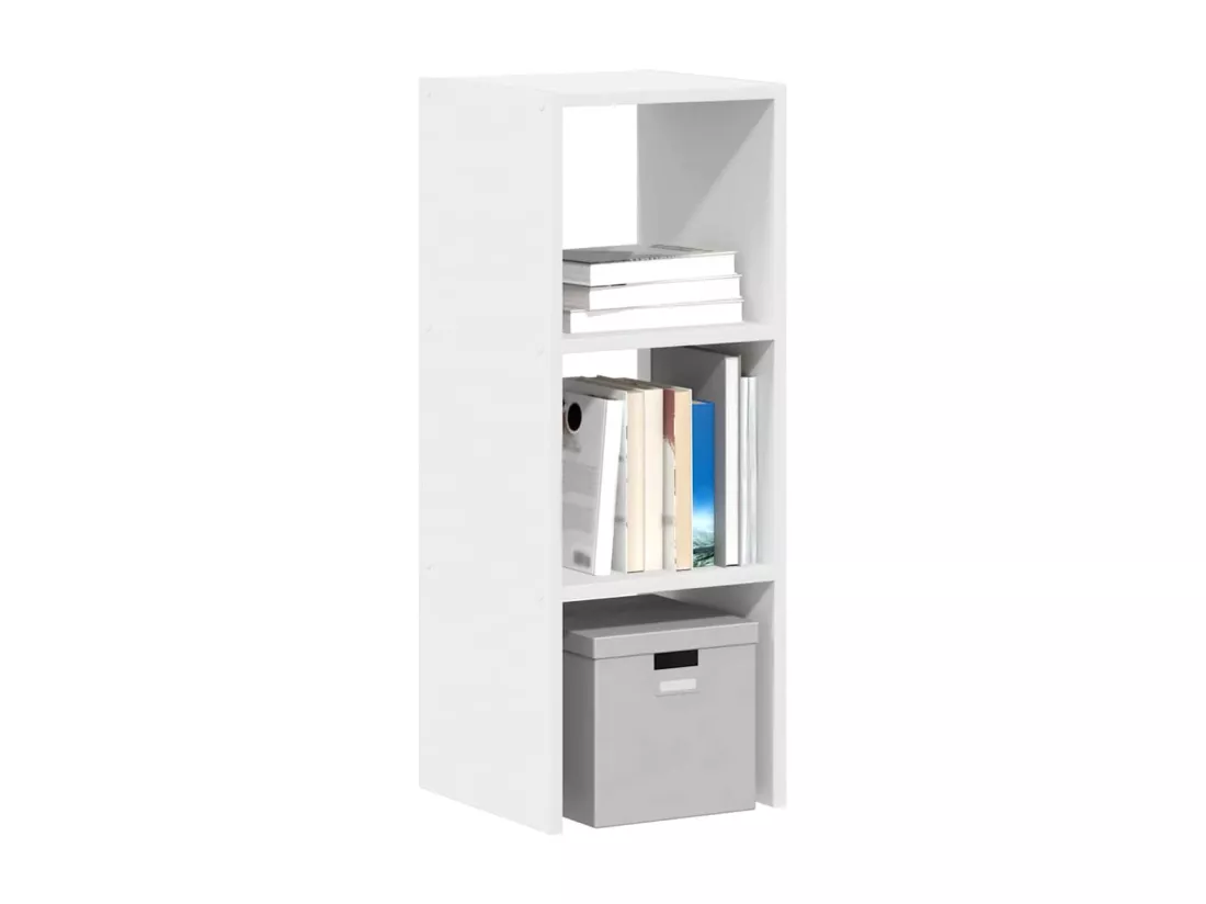 Bibliothèque empilable blanc 30x30x80 cm bois d'ingénierie