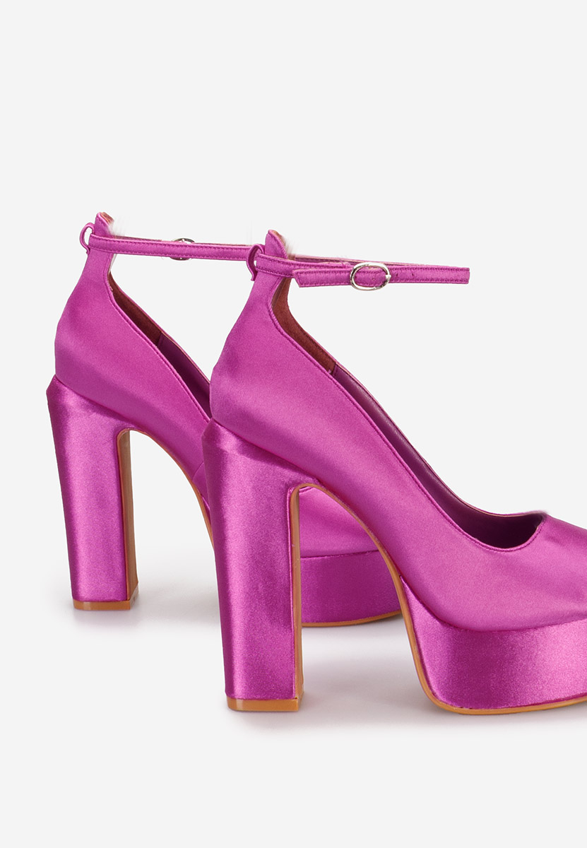 Chaussures à talon épais et plateforme mauves Matea V2