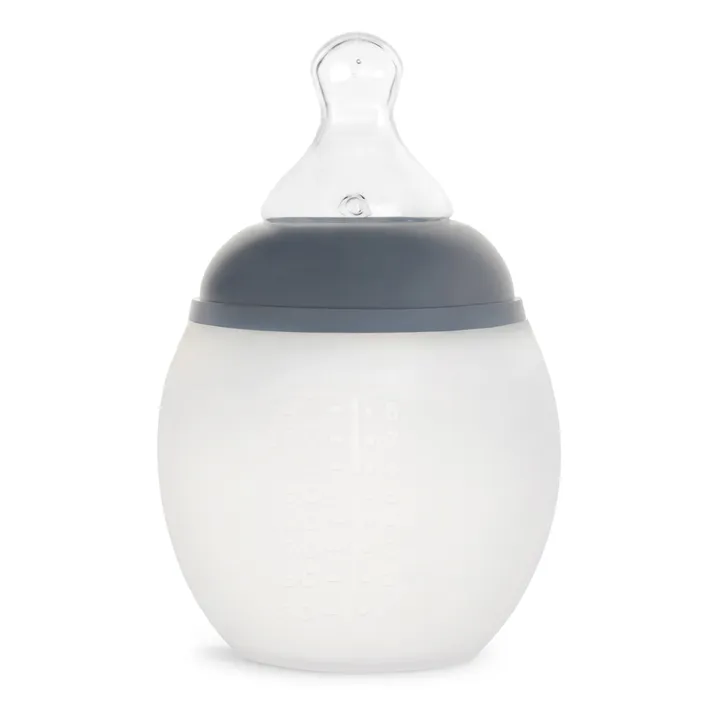 Elhée Biberon en silicone médical et tétine physiologique | Bleu gris