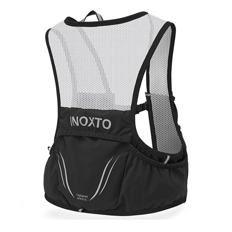 Ultraleichte Mesh Laufweste Verstellbare Outdoor Sport Weste mit Brusttaschen - Schwarz / Grau