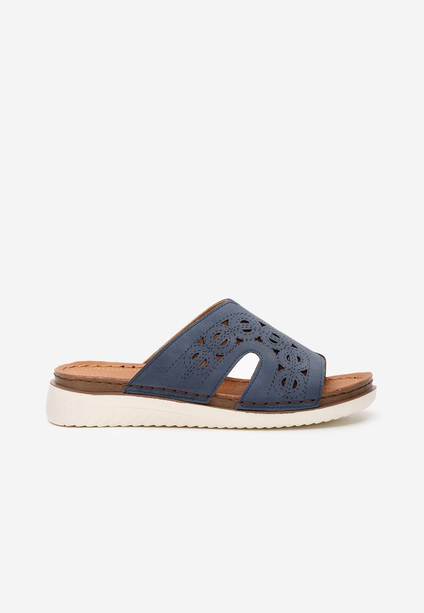 Mules plates femme bleus Kalrisha
