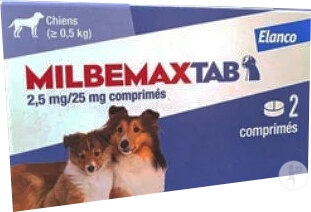Milbemax Tab Chiens >0,5kg 2 Comprimés