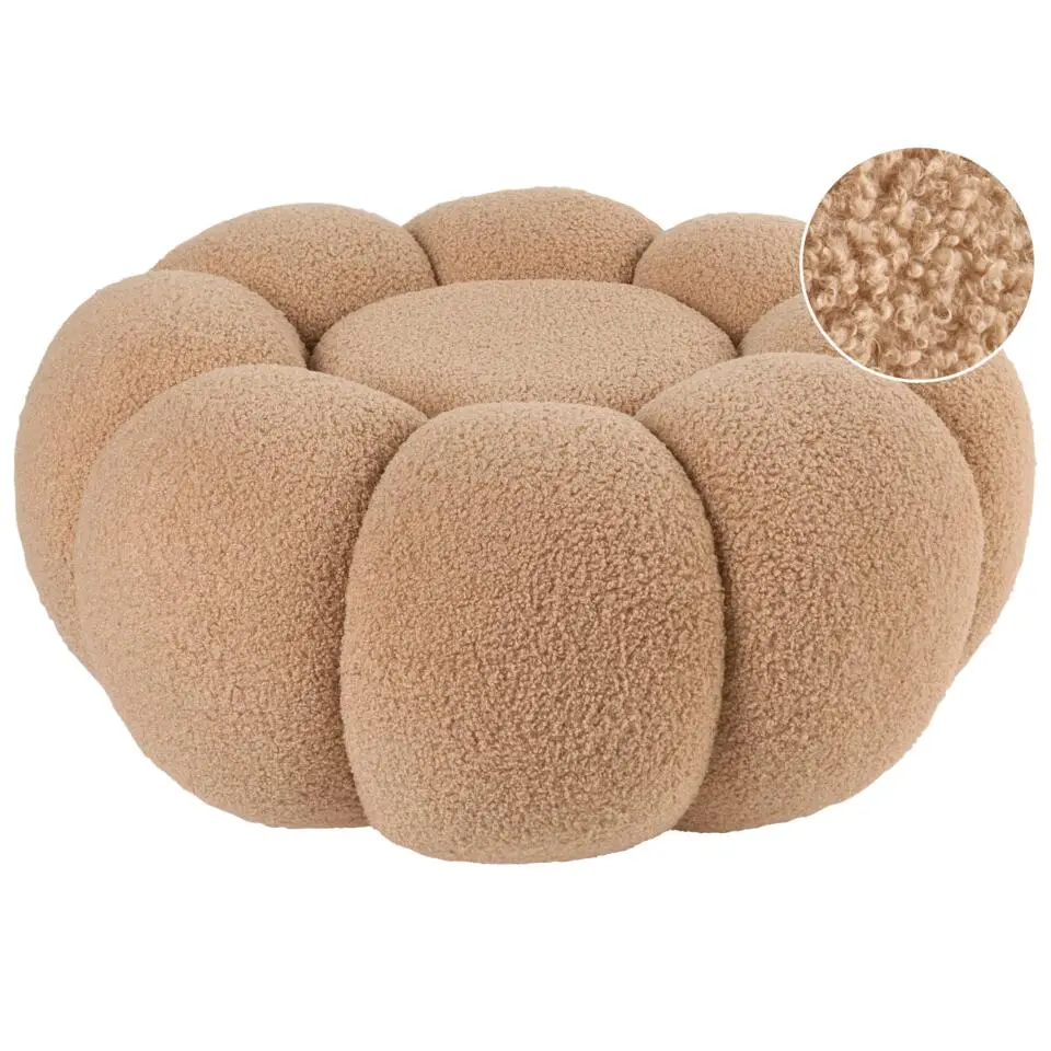 BEAUFORT - Poef - Lichtbruin - Bouclé