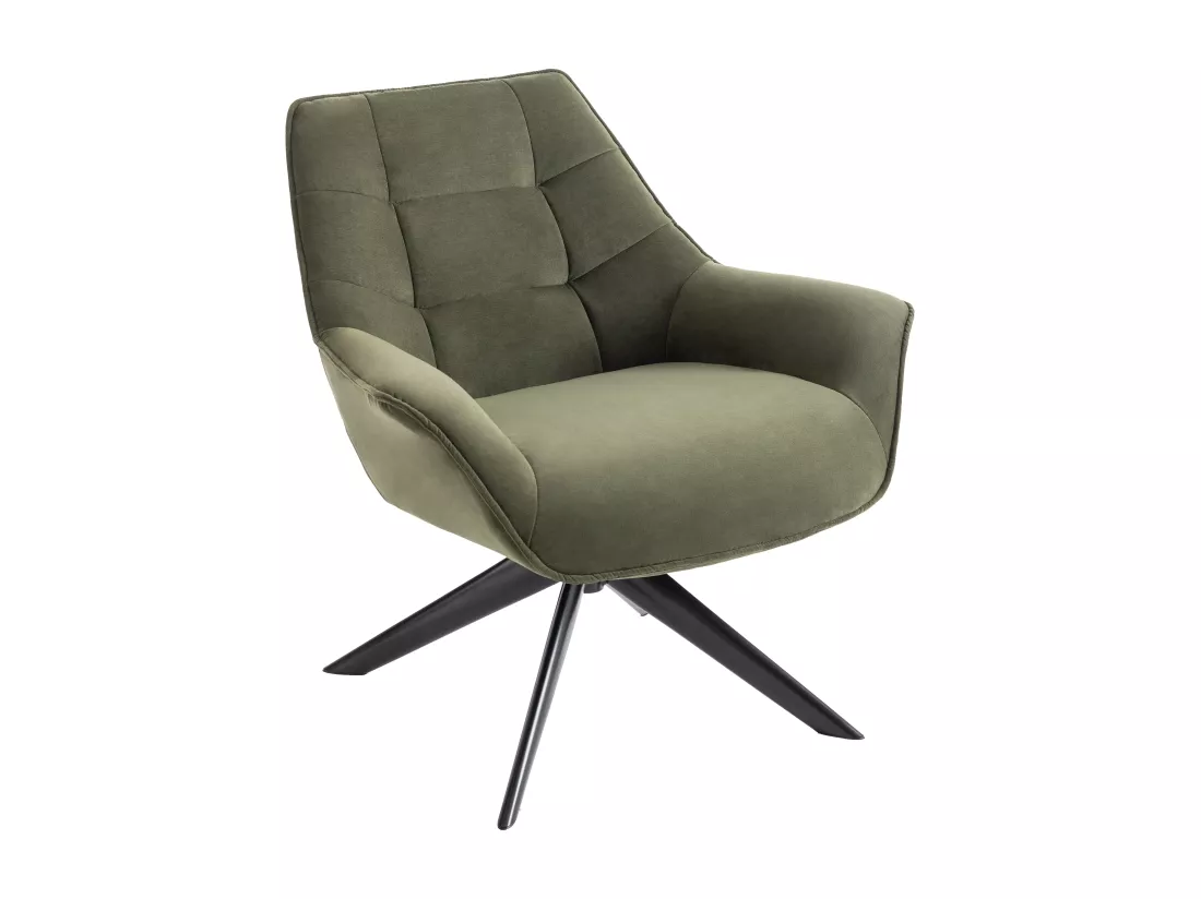Fauteuil pivotant en tissu kaki CANATO