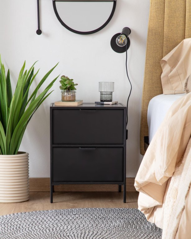 Kave Home Shantay nachtkastje 40x50 zwart