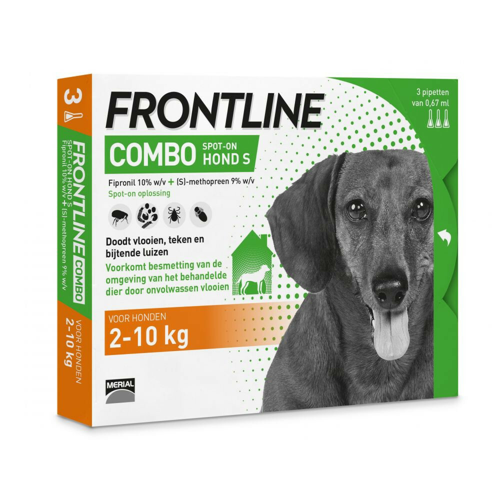 Frontline Combo Spot On Anti Vlooien en Teken Druppels Hond 2 - 10 kg3 pipetten