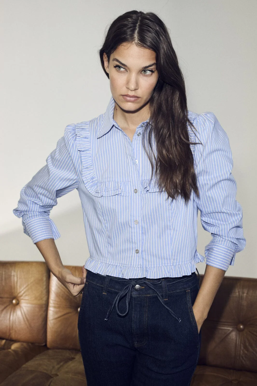 Co´Couture Addiecc Stripe Frill Shirt 35545
