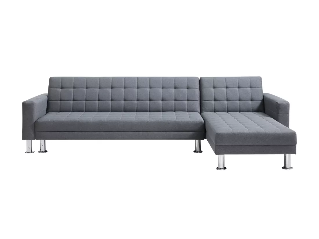 Canapé d'angle convertible et réversible en tissu gris WILLIS II