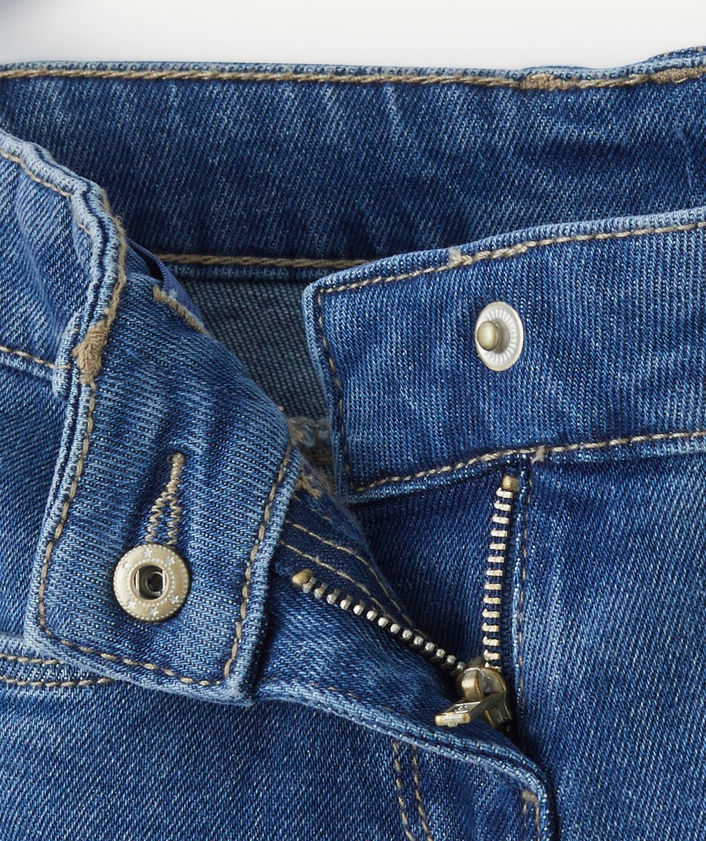 short fille en denim bleu low impact