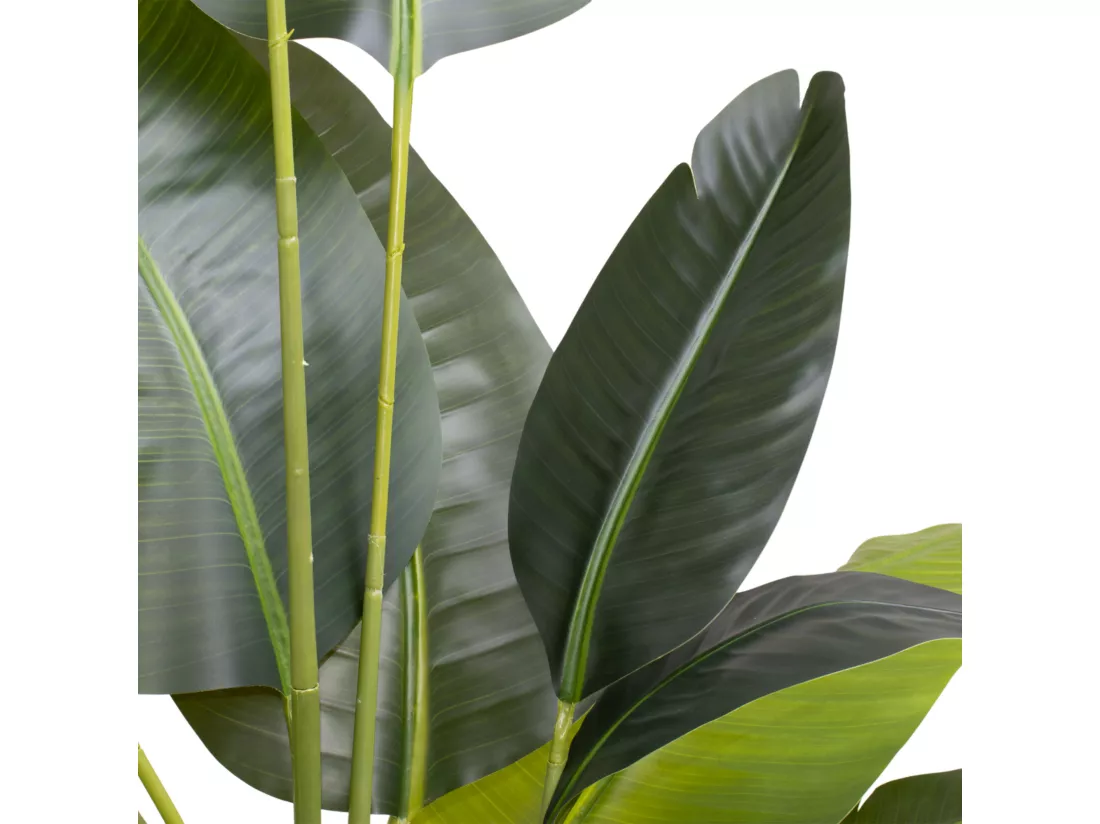 Traveller Banana 210 - Plante artificielle décorative de bananier tropical H210 cm pour l'intérieur et l'extérieur avec pot Beige