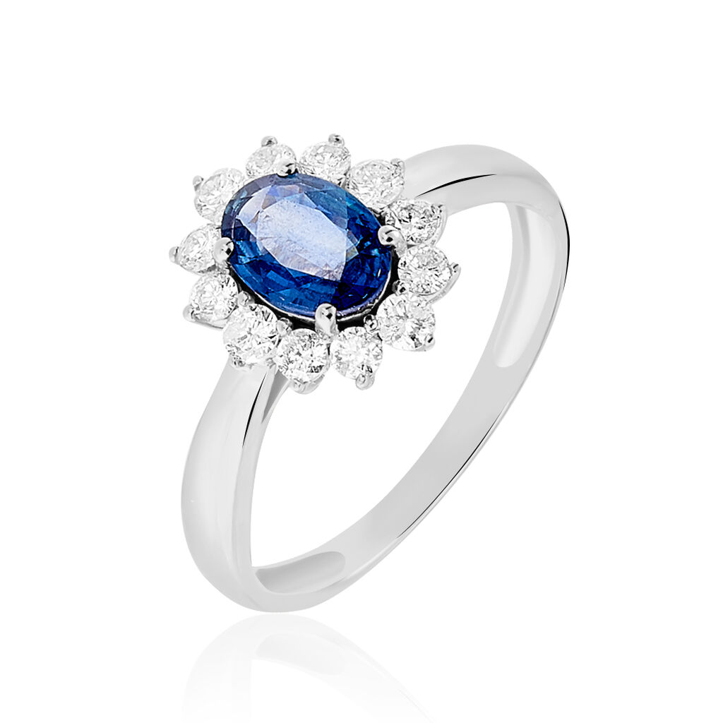 Bague Vladimir Or Blanc Saphir Et Diamant