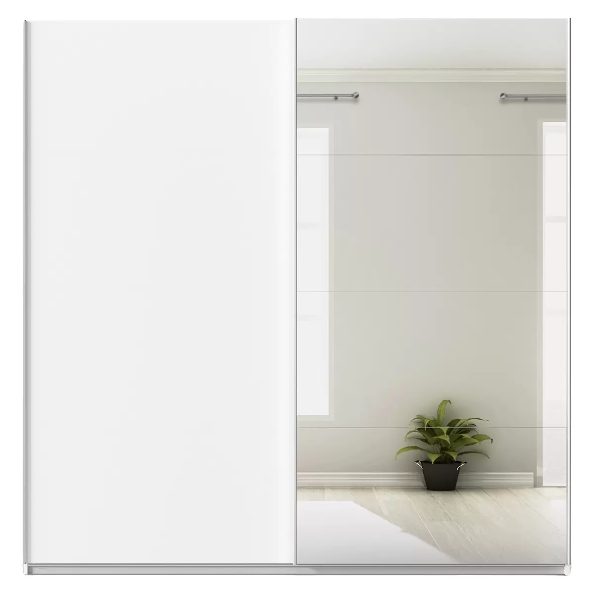 Schwebetürenschrank 2trg. Quadra weiss