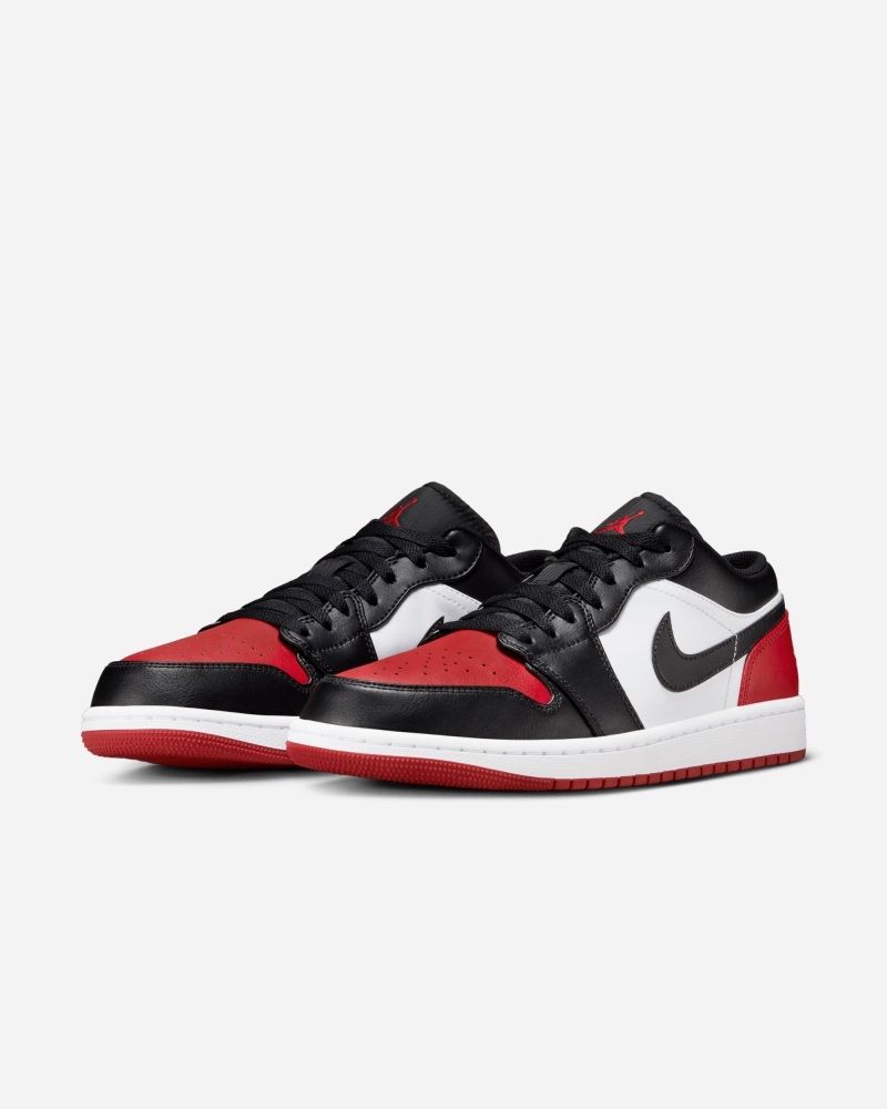 Chaussures Nike Air Jordan 1 Low Blanc/Noir/Rouge pour homme
